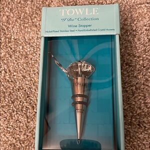 Towle Silver Wine Stopper with Crystal Top